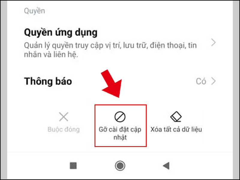 Gỡ cài đặt cập nhật của trình khởi chạy hệ thống